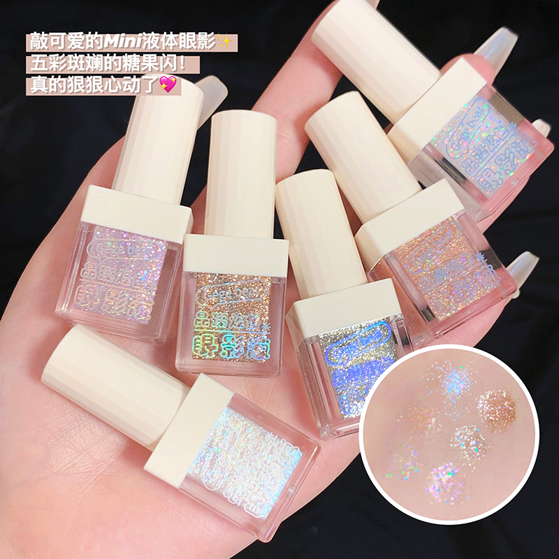 Gege bear Goge Little Bear Crystal Dazzling Color Eyeshadow Liquid, High-gloss Sparkling Fine Sparkling Sparkling Sequin Liquid Eyeshadow full figure