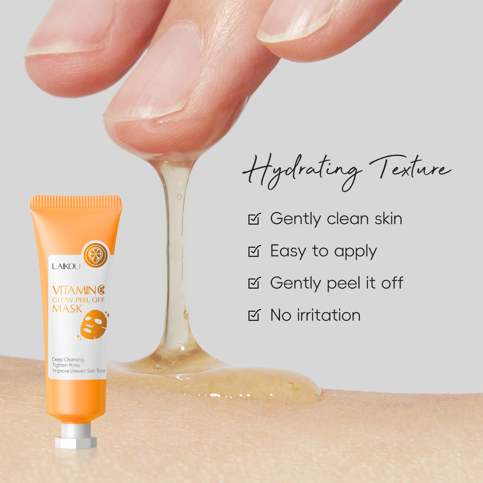 Cross-border LAIKOU Vitamin c peel-off Mask 50g(Tube) for pore cleansing, fda cosmetics manufacturer, in English stock Application Scenario