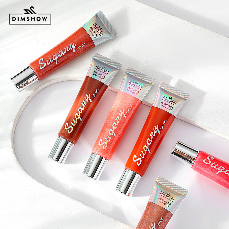 DIMSHOW Sparkling Lip Gloss, Pearl Lip Gloss, Brightening Tube Lip Gloss Specification drawing