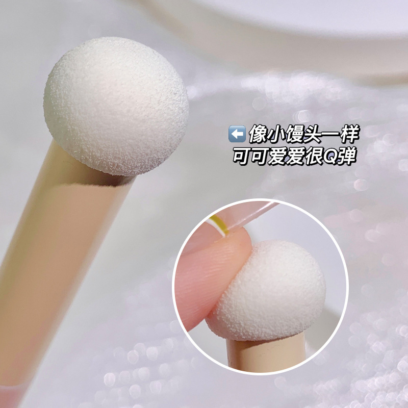 Cross-border small steamed bun round head concealer brush, dry and wet dual-purpose, mushroom concealer brush head, makeup brush for dark circles and acne marks, brushless Specification drawing