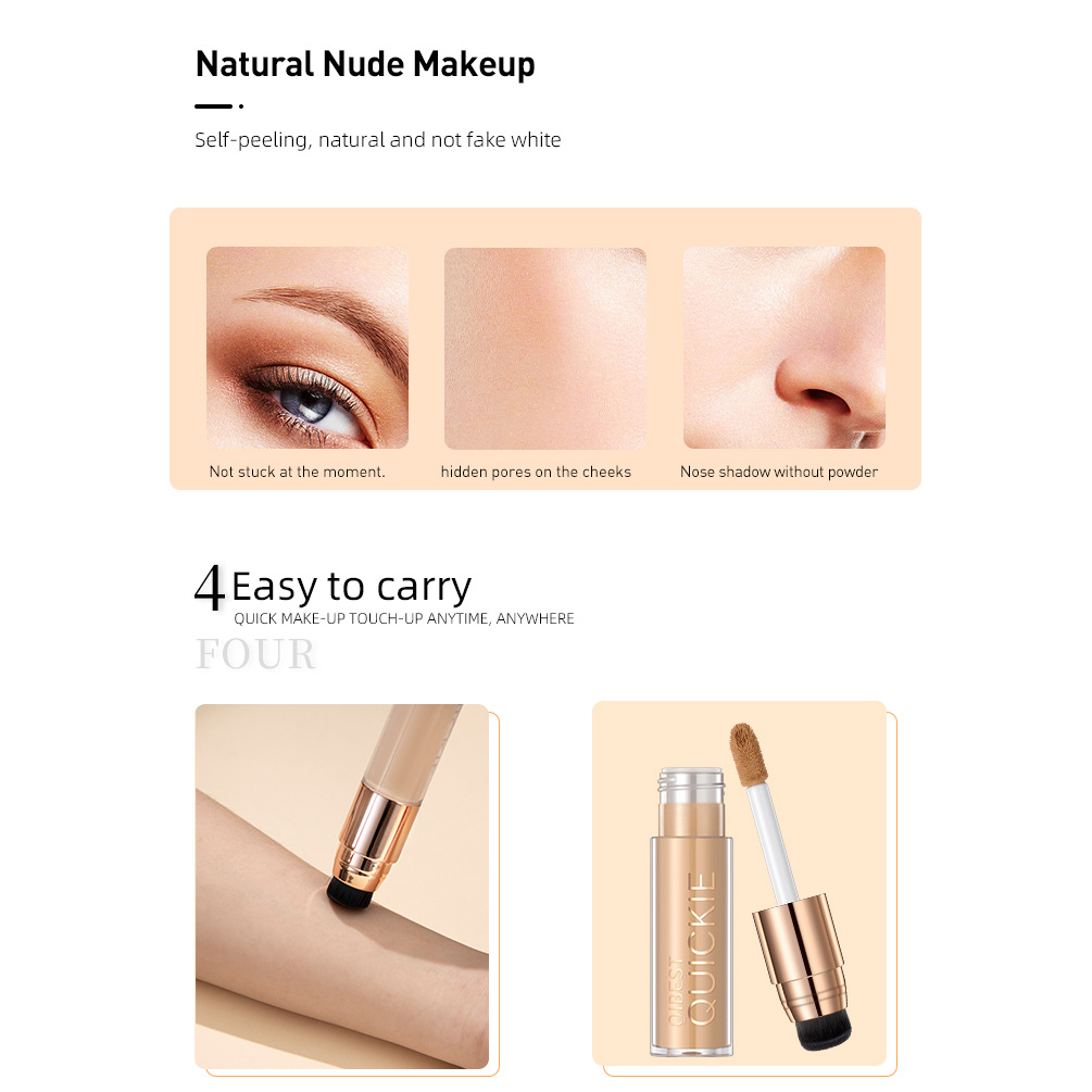 QIBESTCC Stick Foundation hydrates, controls oil, conceals blemishes, lasts for a long time without smupping, is light and skin-friendly, moisturizing BB cream foundation details Picture