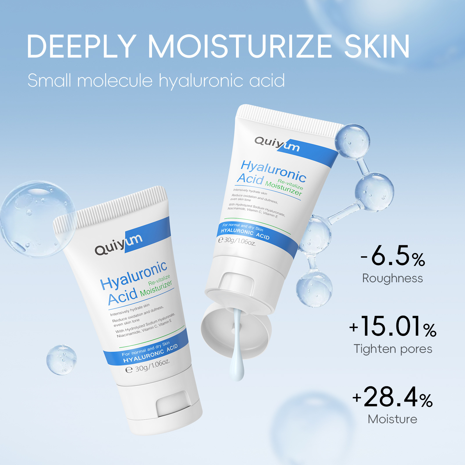 Cross-border new product quiyum hyaluronic acid Scrub 50g for cleansing facial skin, manufacturer in stock, one-piece consignment details Picture