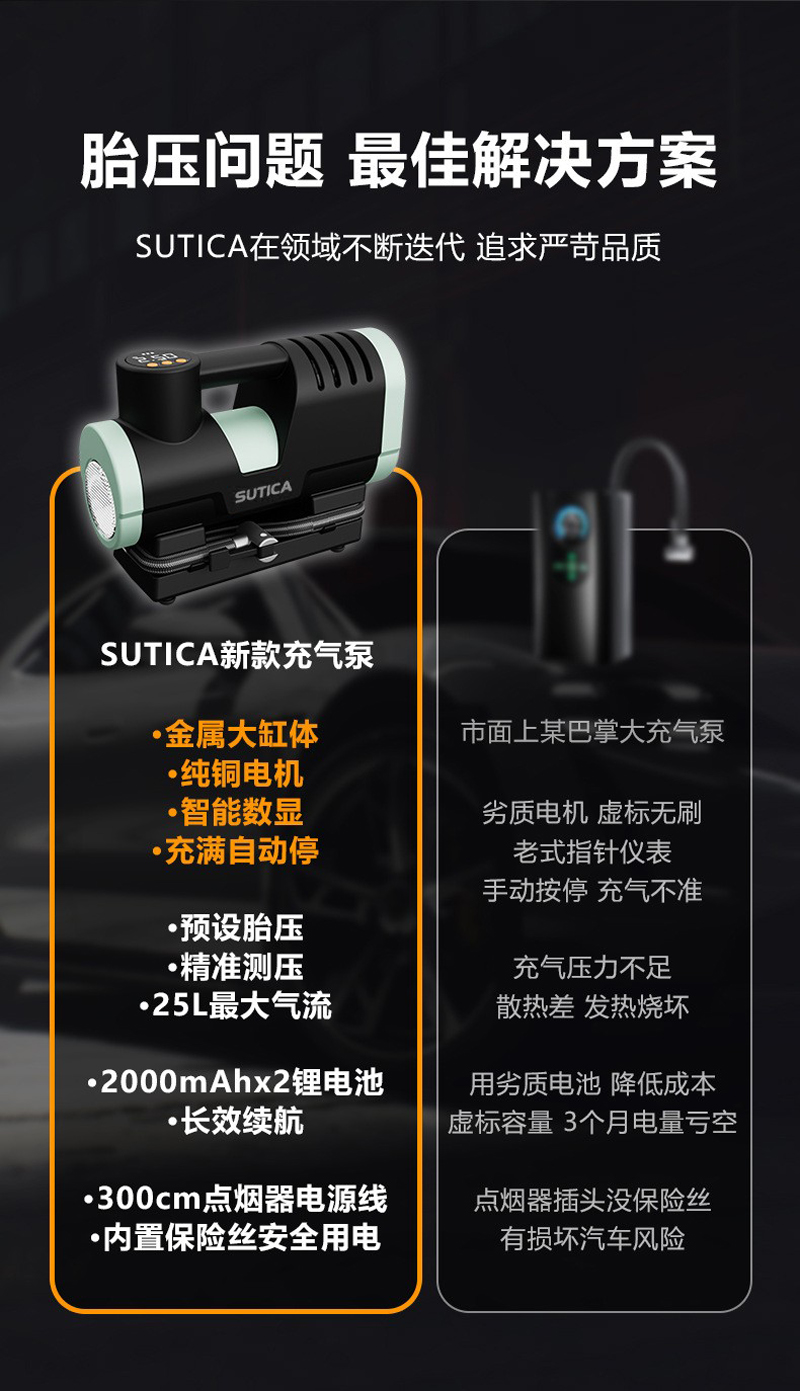 SA-15 portable air pump, electric air pump, portable bicycle tire, electric air pump, air pump, car air pump pic 4
