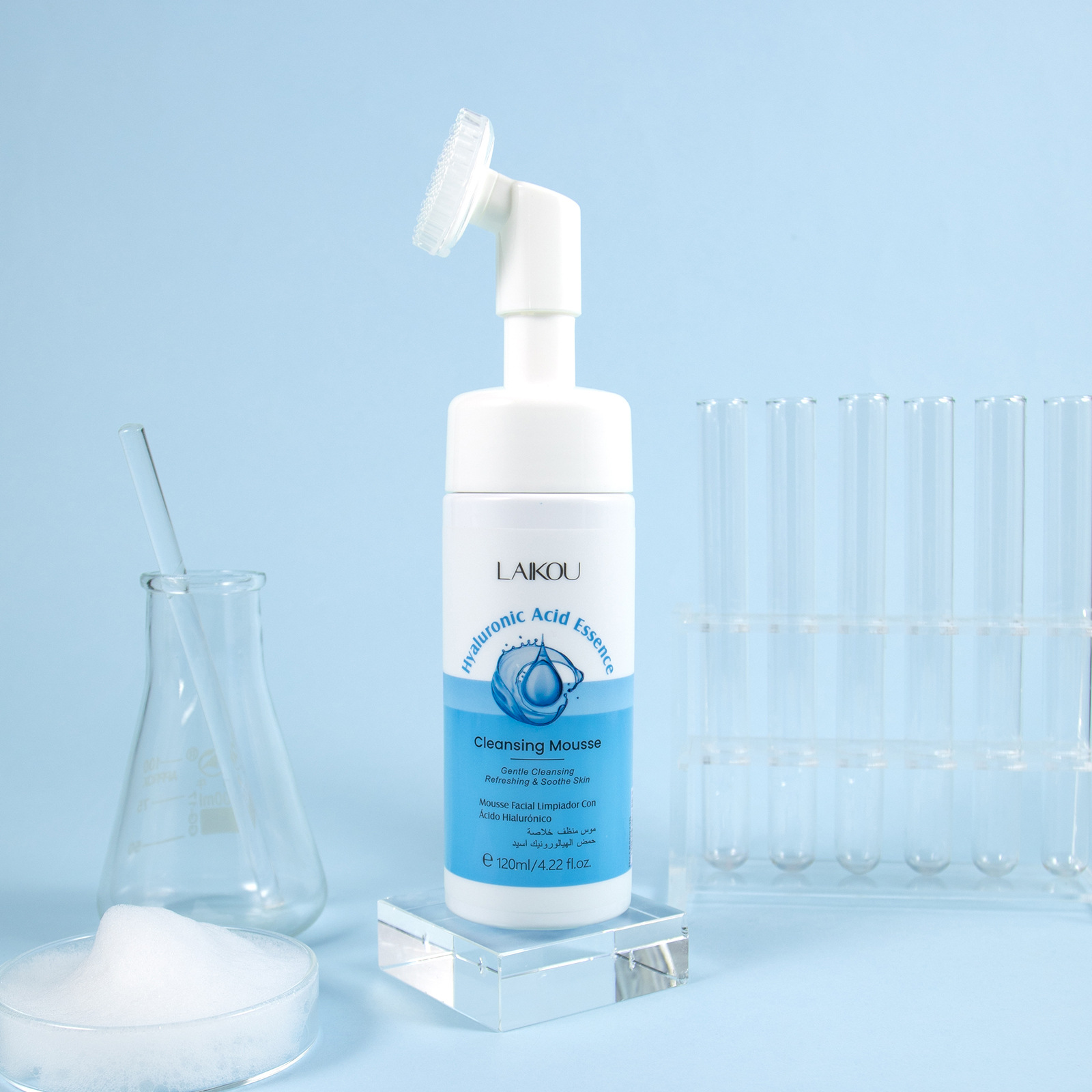 LAIKOU Hyaluronic Acid Cleansing Mousse 120ml New packaging Facial pore-cleaning skin care products manufacturer wholesale full figure