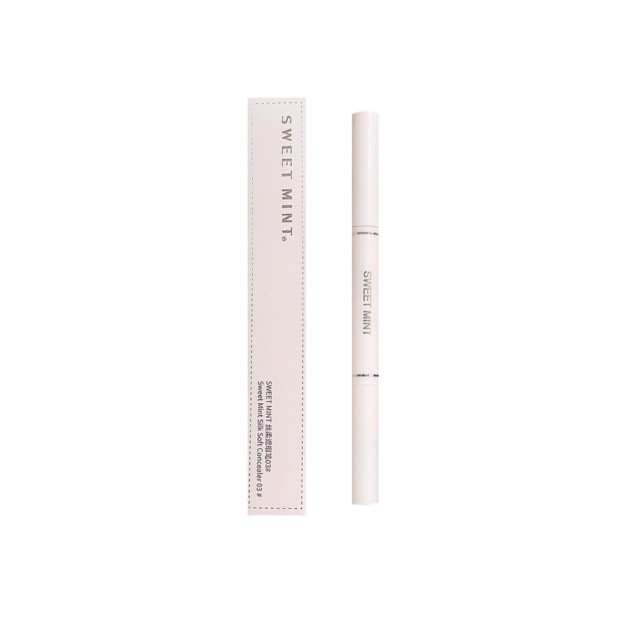 SWEET MINT silky Concealer pen covers tear troughs, dark circles, spots and acne marks. Double-headed concealer brush, multi-functional in one stroke Item Picture