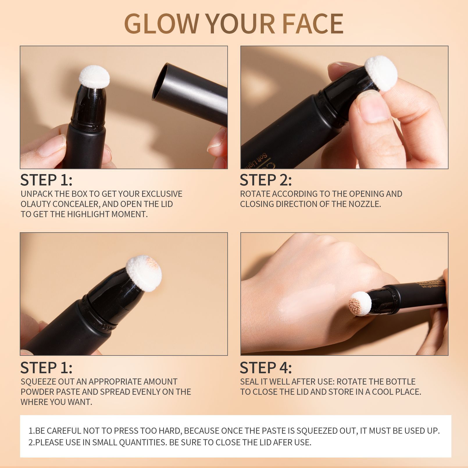 Hellokiss Light Concealer Foundation is fine and smooth, naturally brightening. Sponge head Concealer Cross-border makeup Application Scenario