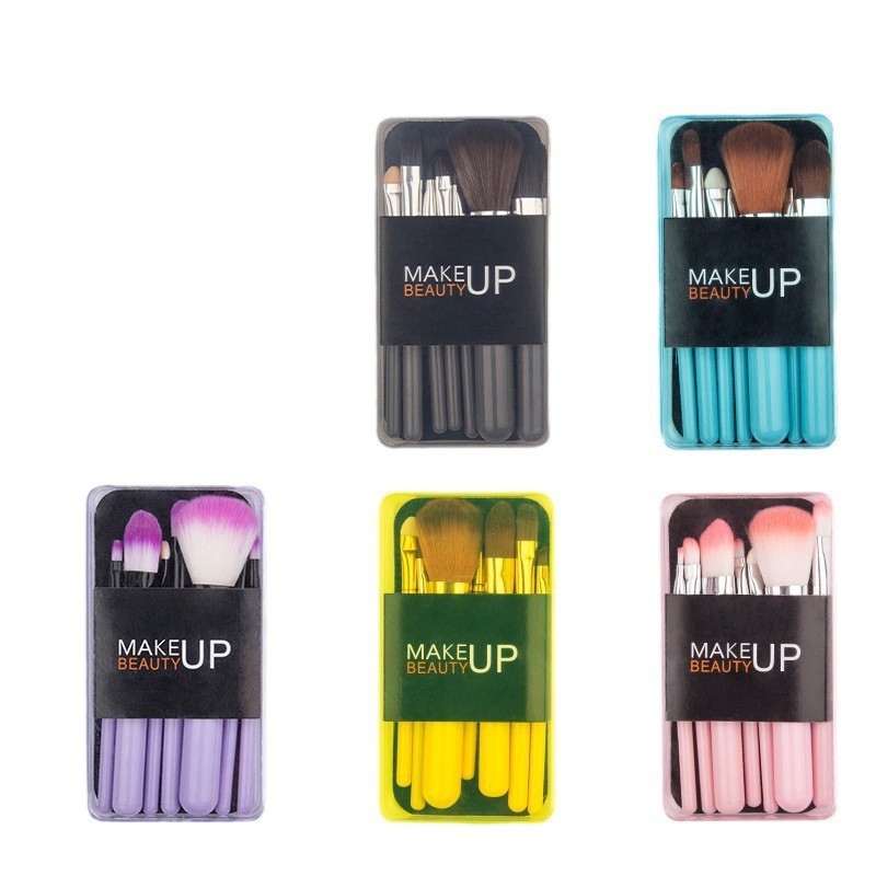 Cross-border customized makeup brush set, macaron blush brush, eyeshadow brush box set, affordable and portable makeup tools wholesale details Picture