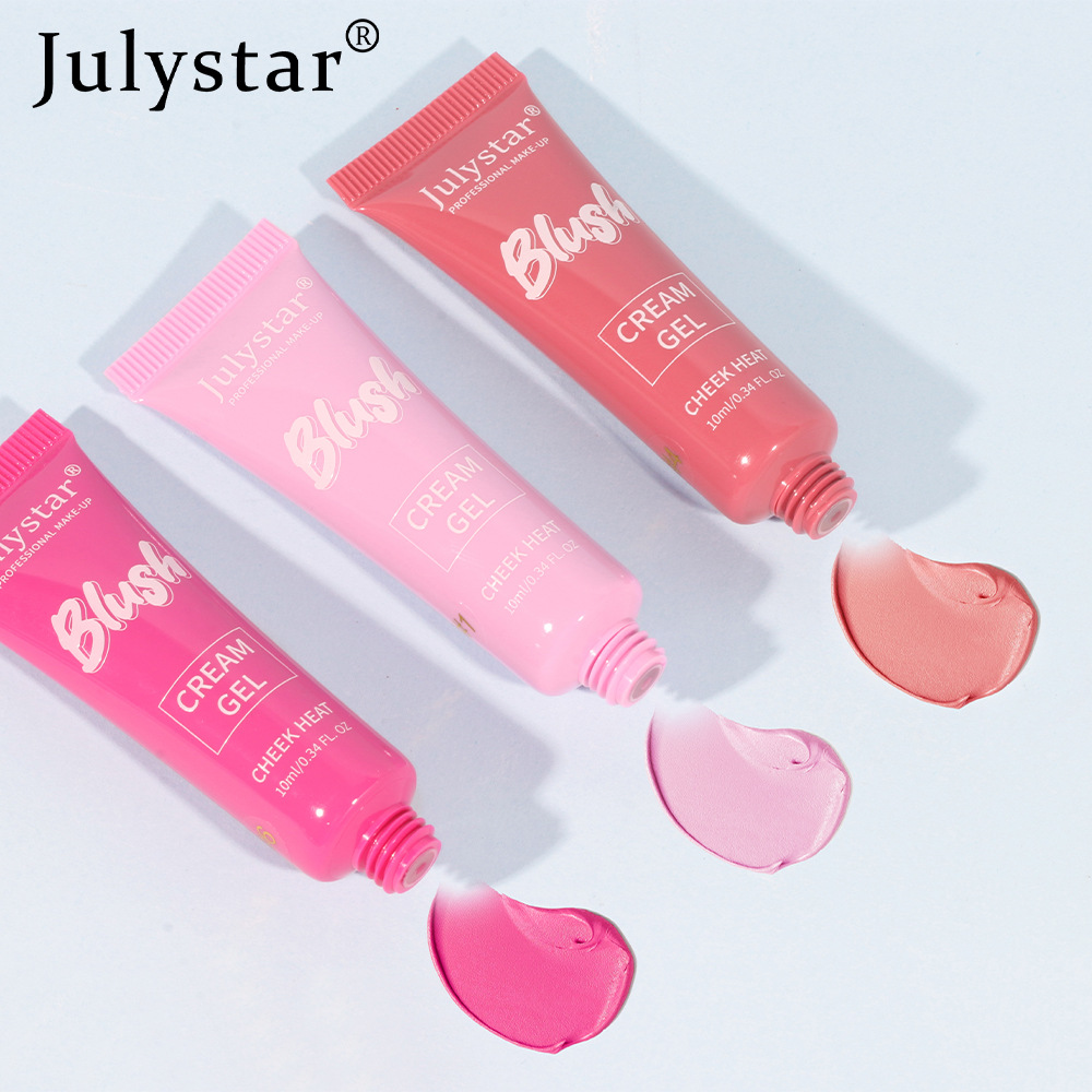 Julystar Beauty's Multi-color matte liquid Blush, Natural Fine Glow, High-gloss Contouring Six-color Blush, Sunshade Cream Application Scenario