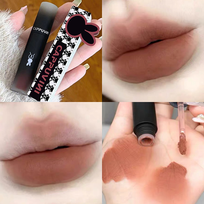 Cappuvini Inverted Macaron Lip Clay Lip Gloss Matte matte Velvet Whitening Lip Gloss Student Affordable lipstick details Picture