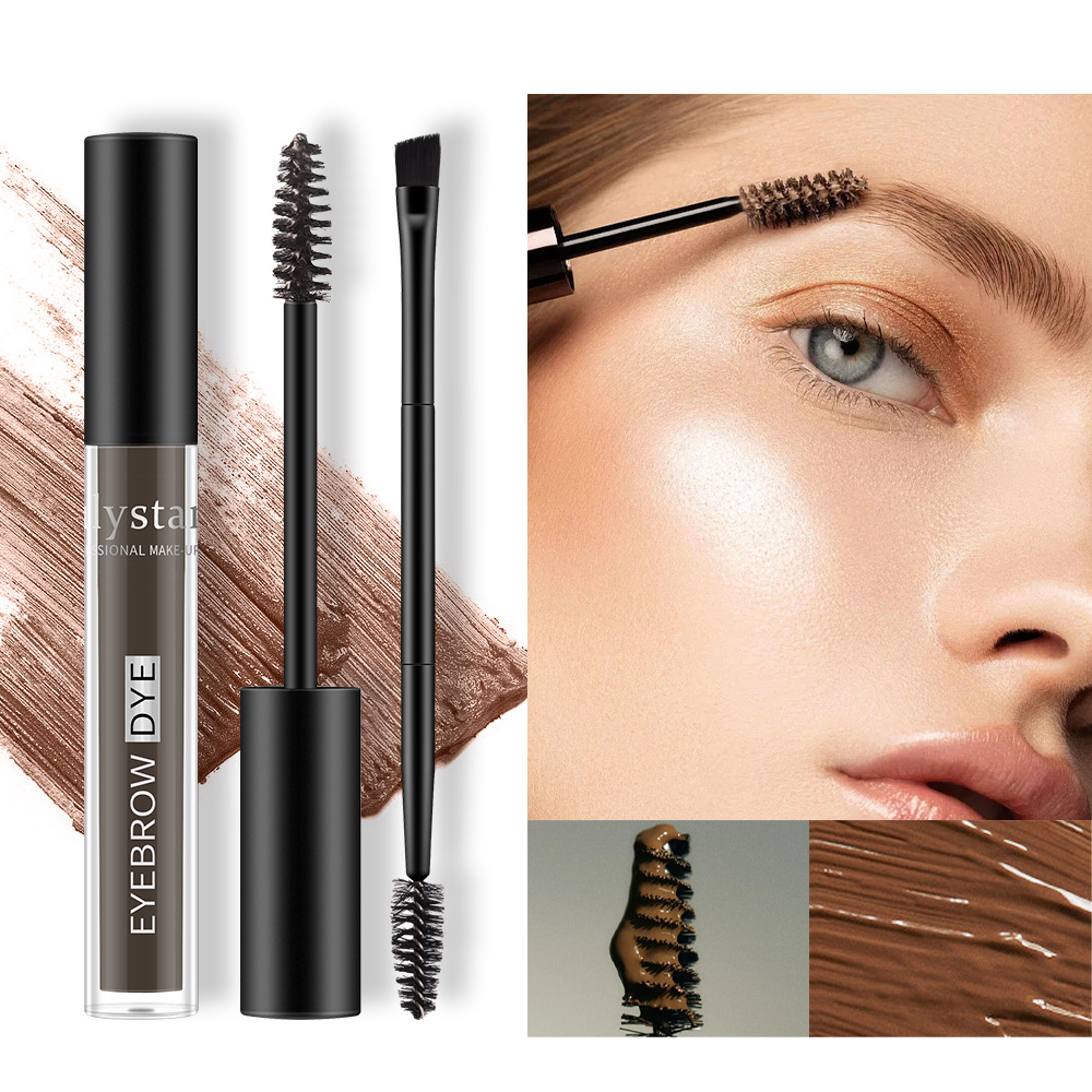 Cross-border makeup liquid eyebrow dye, double-headed eyebrow brush, wild, natural, long-lasting setting, waterproof and sweat-proof eyebrow liquid and eyebrow cream Specification drawing