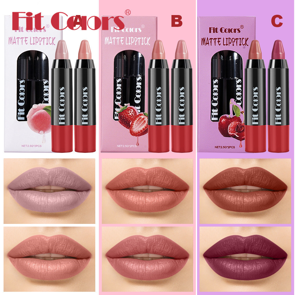 Fit Colors Velvet Lipstick Pen Matte, Easy to color, crayon Lipstick Pen 2-piece set Specification drawing