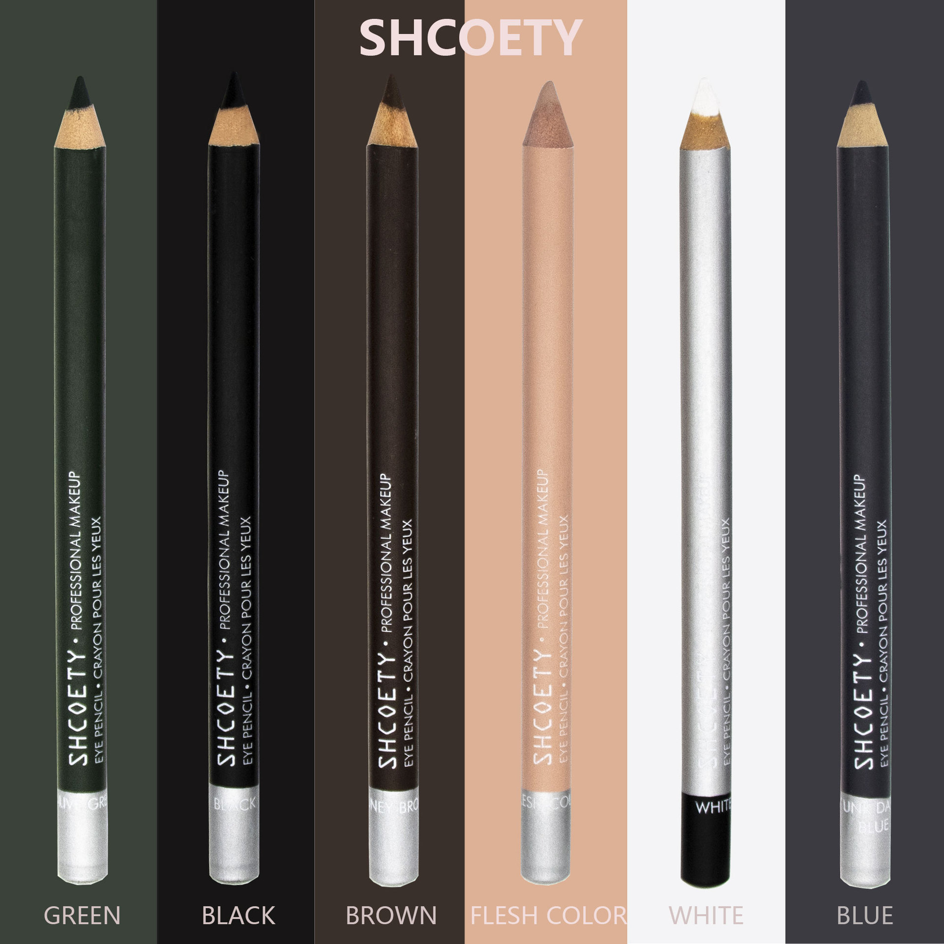 SHCOETY waterproof and non-smudge wooden eyeliner pen, long-lasting makeup without smudge, eyebrow pencil and eye pencil, dual-purpose makeup pen, European and American details Picture