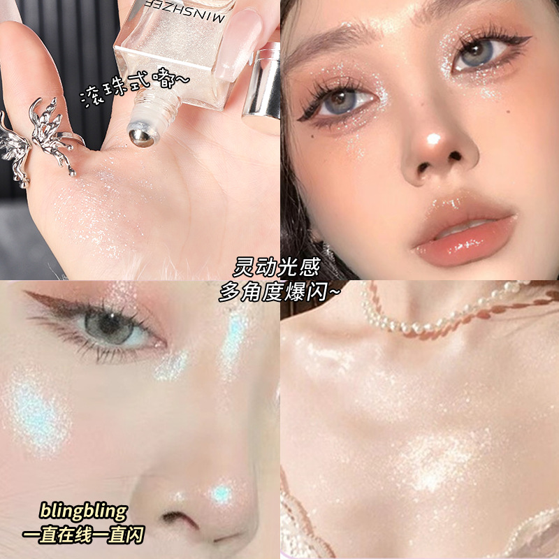 Mingxi Zhi Full Sky Star High Gloss Liquid, Face Brightening Liquid, Collarbone Flash Powder, Body High Gloss, Small Diamonds, Flash Ball, Cross-border Application Scenario