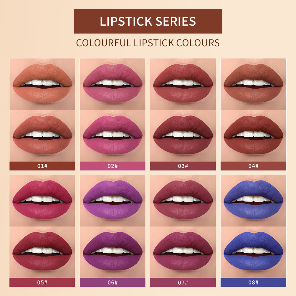 QIBEST double-headed velvet makes the lips look fair and red, does not fade easily, matte non-stick cup, long-lasting natural three-dimensional lip gloss, cross-border Application Scenario