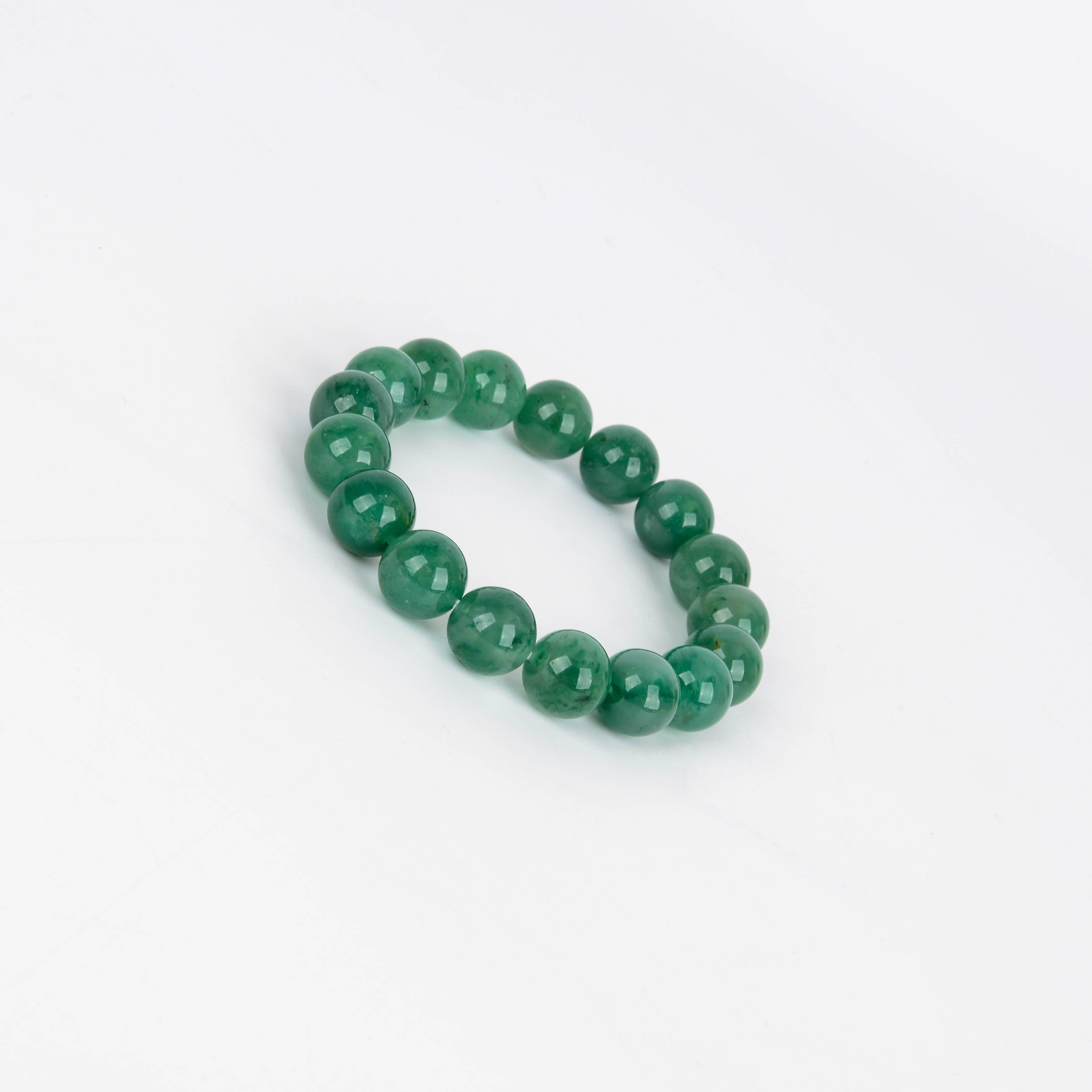 Natural Dongling jade round bead bracelet, sand gold stone, Indian jadeite color jade bracelet, live-streaming jade jewelry wholesale Specification image