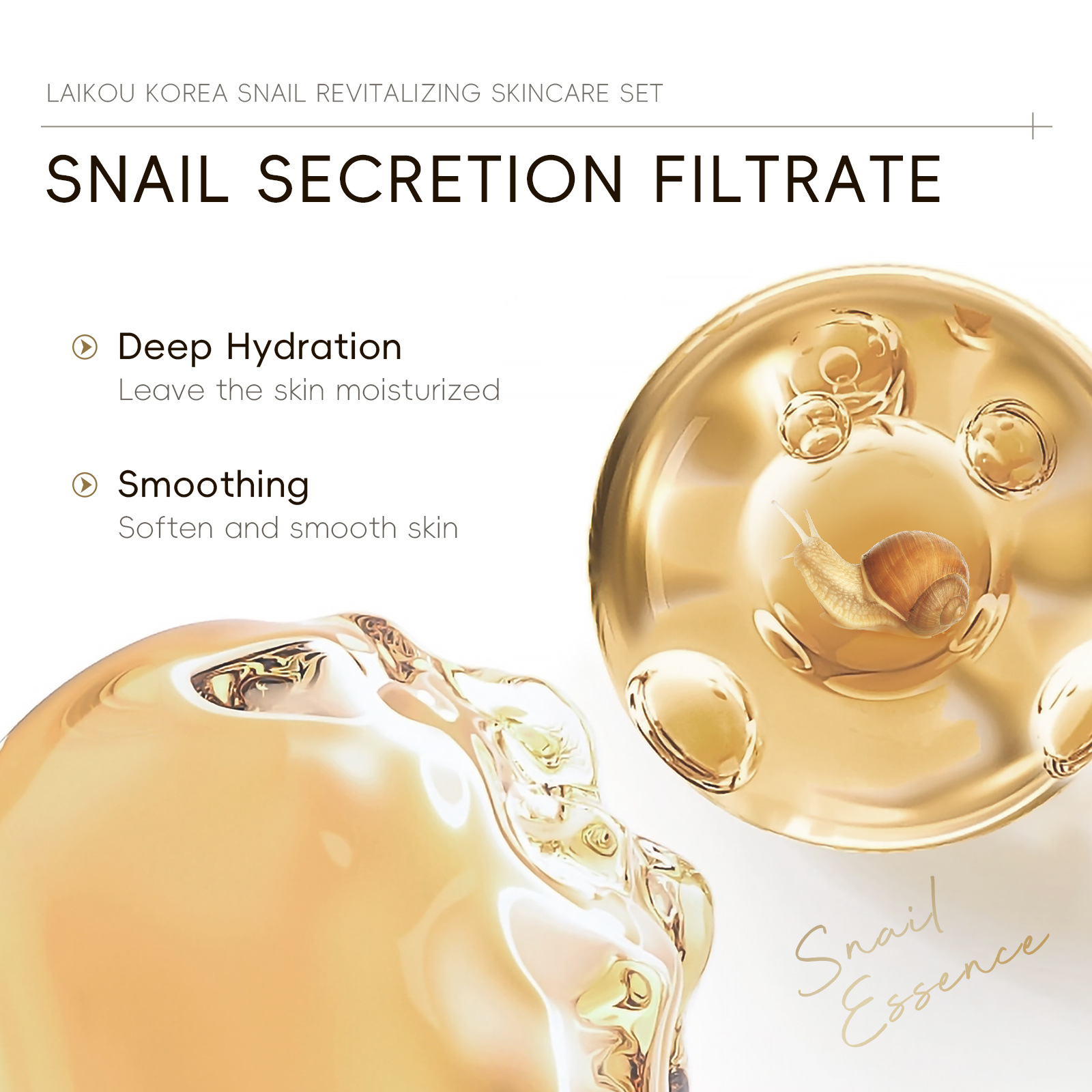 Cross-border new LAIKOU snail skin care five-piece set for facial care to brighten skin tone, manufacturer's skin care products in stock Application Scenario