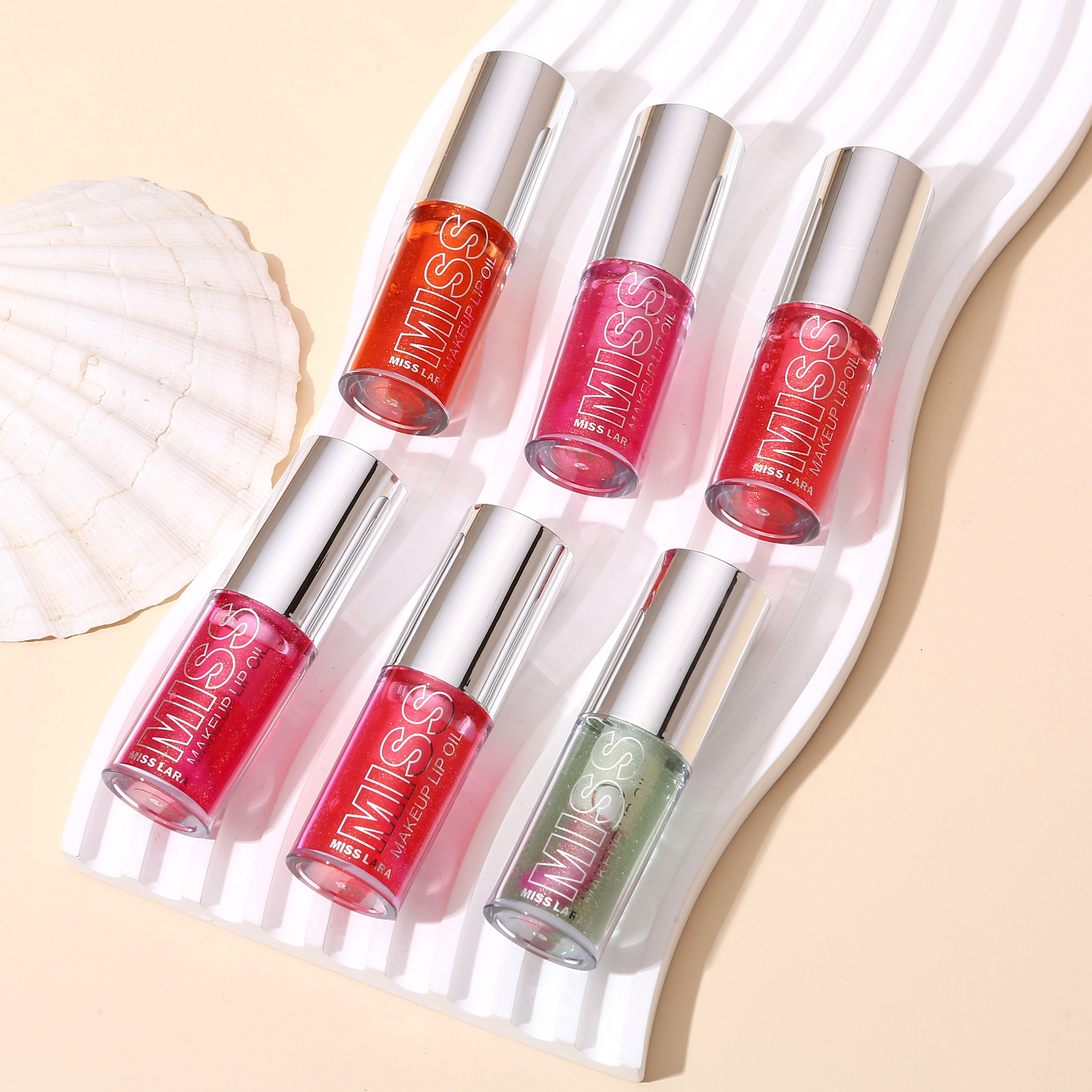 MISS LARA Six-color Lip Gloss Mirror Water Gold Sparkling Lip Oil details Picture
