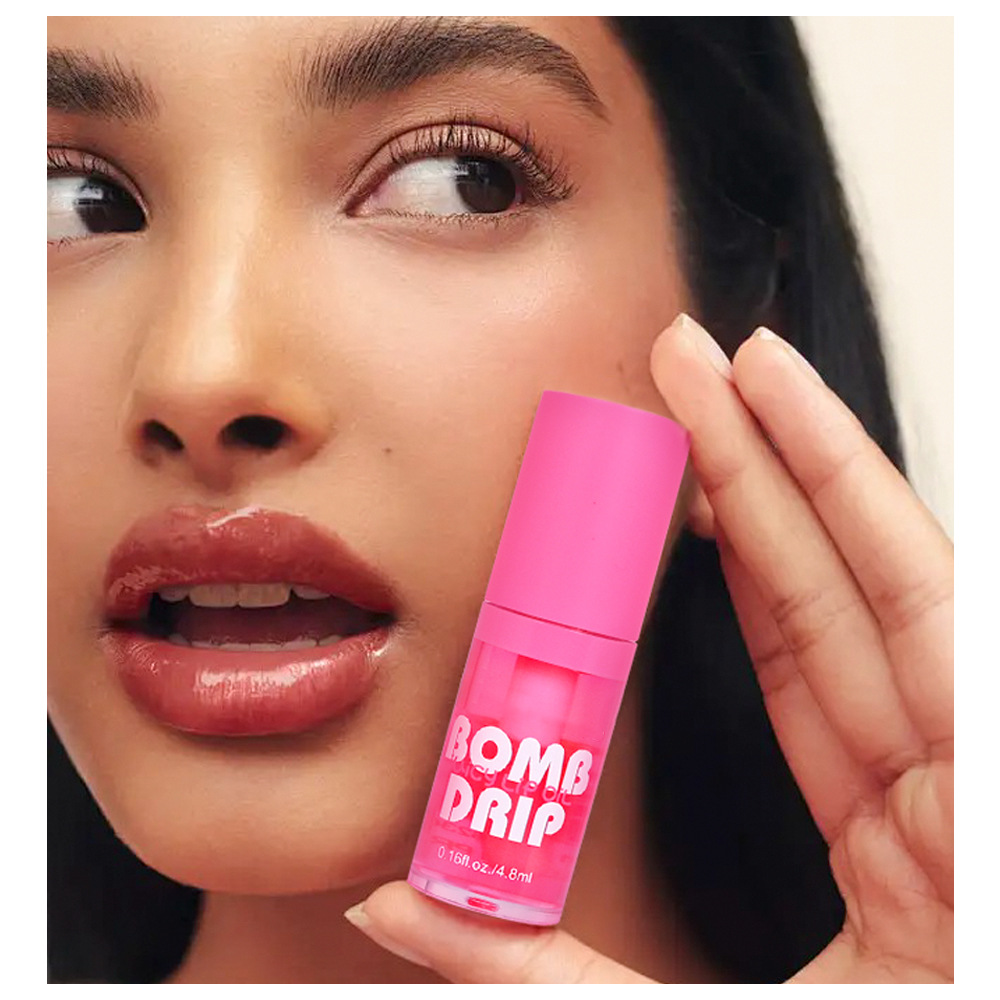 Cross-border e-commerce logo-free hydrating lip oil, light-toned liquid lip gloss, large brush lip oil, lip care details Picture