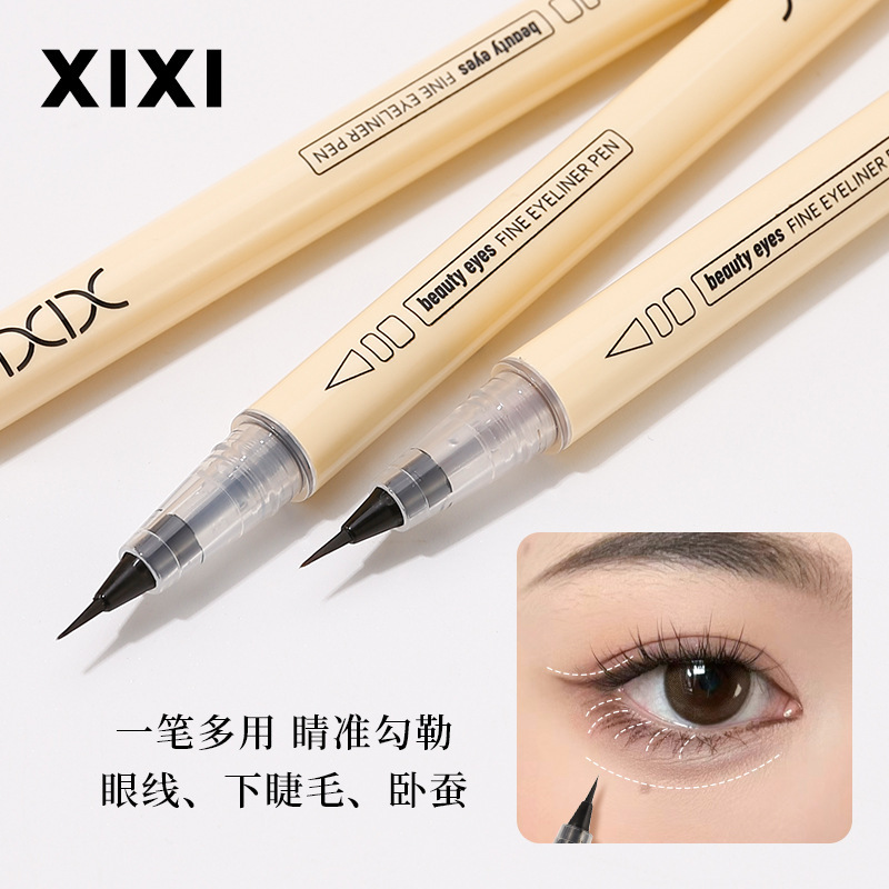Makeup xixi Fine eyeliner pen, extremely fine, waterproof, not easy to smudge the lower eyelashes, eye shadow eyeliner liquid pen details Picture