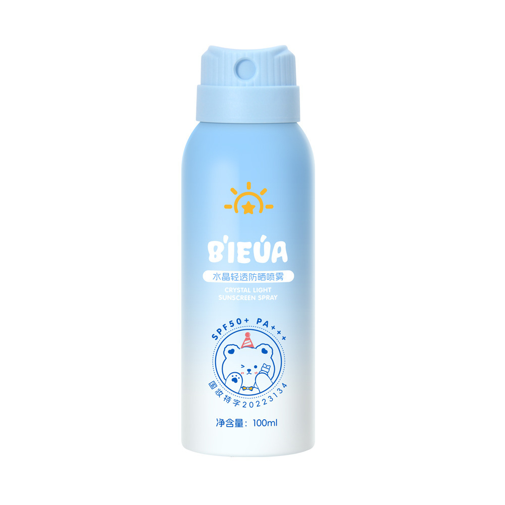 BIEUA Crystal Sunscreen Spray for Teenagers: Summer UV protection spf50, suitable for plane face sweat prevention and refreshing Item Picture