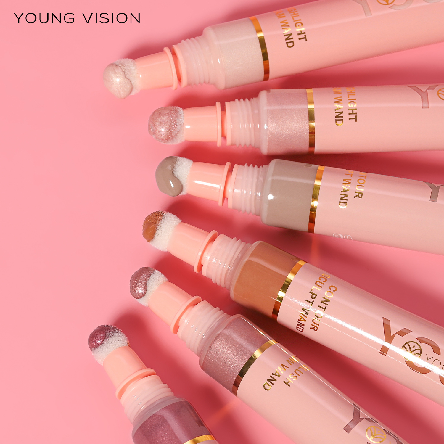 YOUNG VISION liquid cushion Contouring Blush Highlighter Stick Pearlescent Fine blush liquid is easy to operate and carry Application Scenario