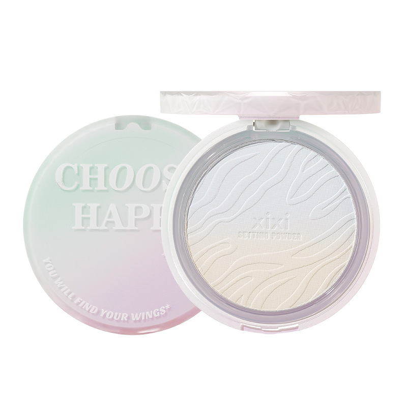 xixi Rain Ink Cloud Neon Soft Focal Powder Compact, long-lasting concealer, Setting, loose Powder, waterproof, sweat-proof and non-smudging Honey Powder Compact Item Picture