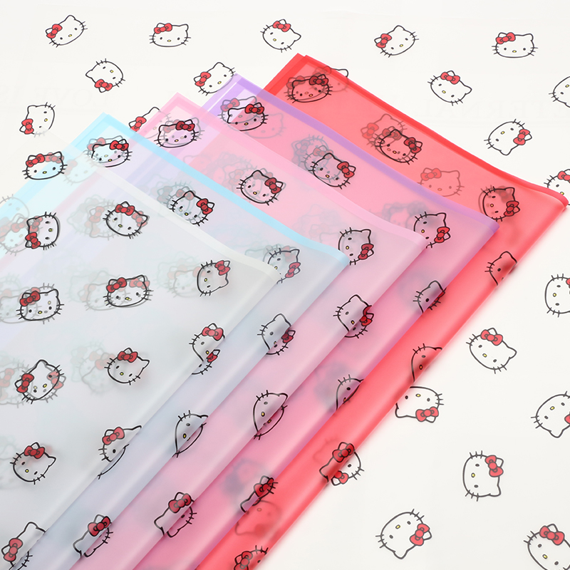 Pink kitten, kt flower wrapping paper, Han Su paper, semi-transparent cartoon character headshot, flower shop floral art materials Specification image