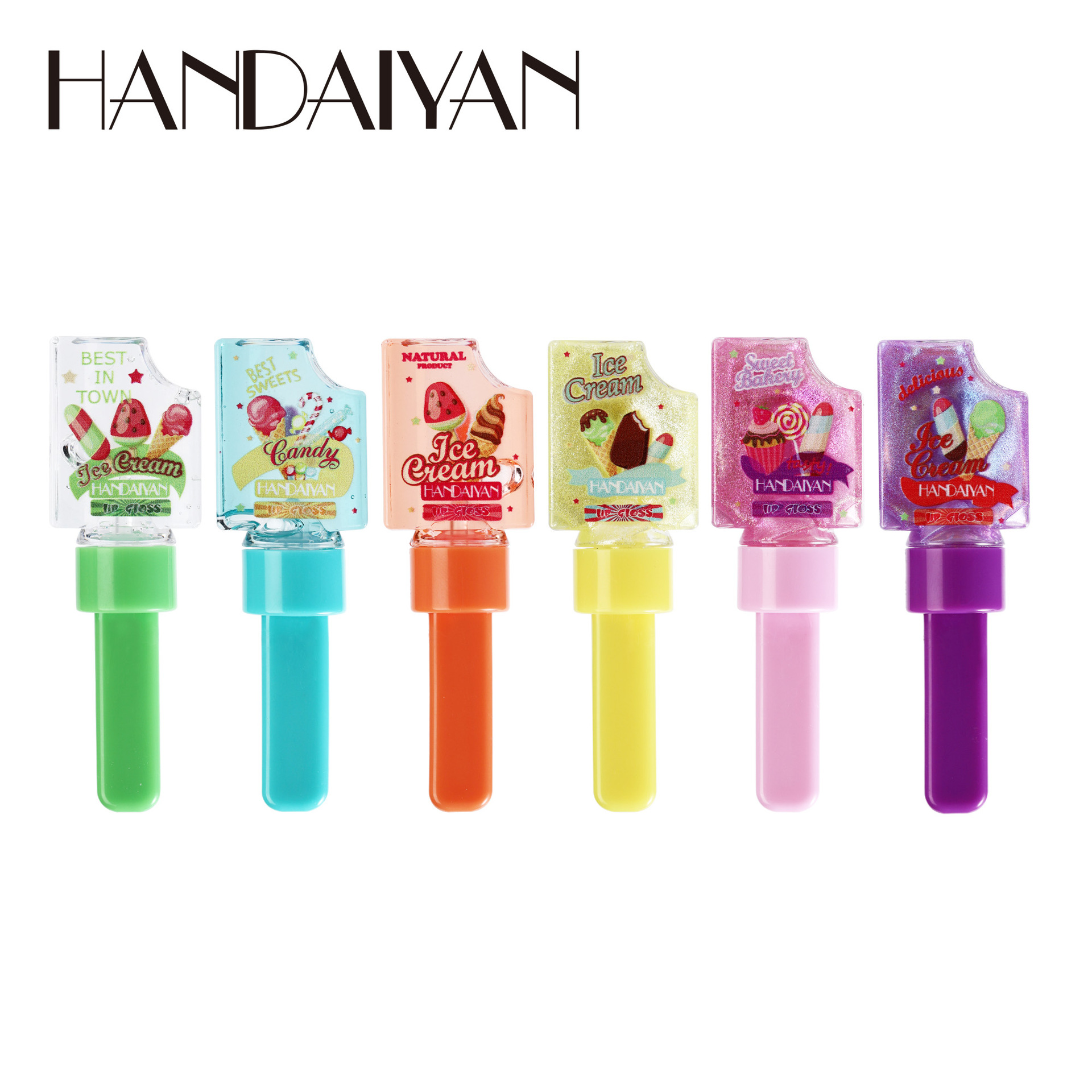handaiyan Han Daiyan Cross-border Ice Cream Moisturizing Lip Oil Moisturizing Transparent Pearlescent Color-changing Lip Gloss Item Picture