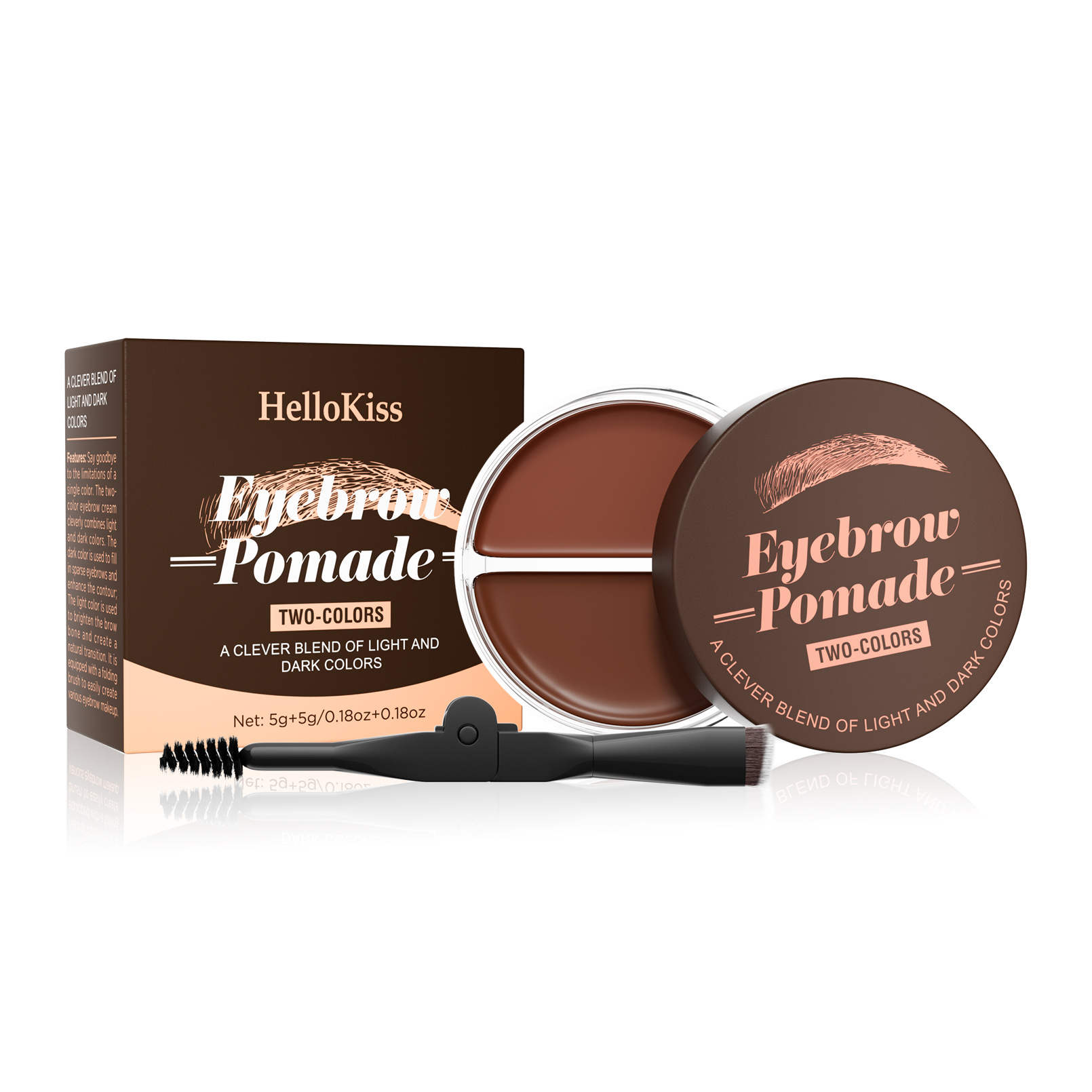 Hellokiss Two-Color Eyebrow Cream 2-in-1 Natural Long-lasting and color-enhancing Eyebrow Shaping Cream Wild Eyebrow Brow Pomade Item Picture