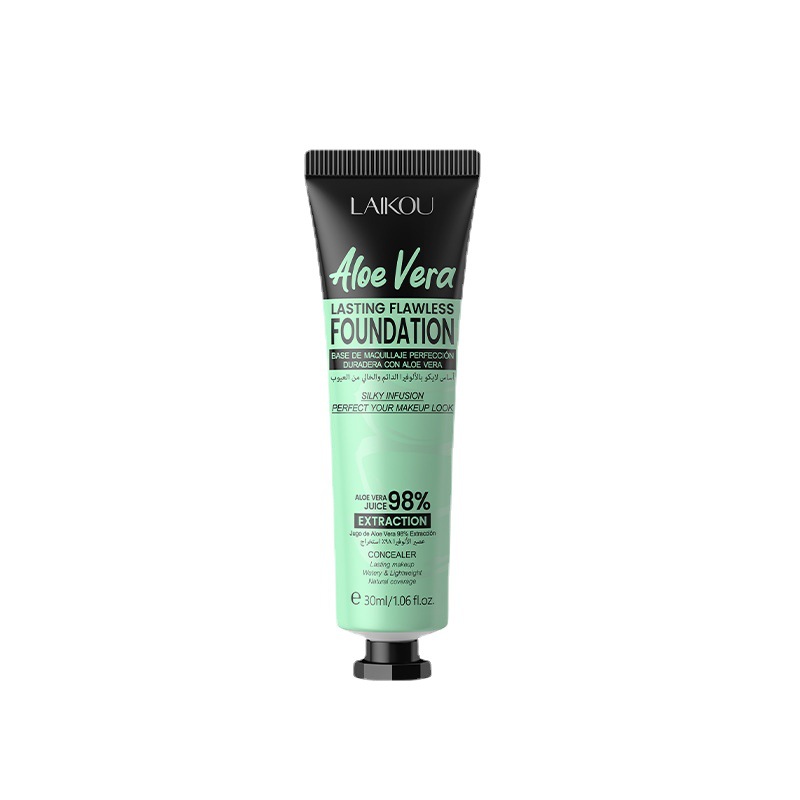 Cross-border LAIKOU Aloe Vera Foundation Two-color to cover blemishes and beautify the skin, plant extract manufacturer in stock Item Picture