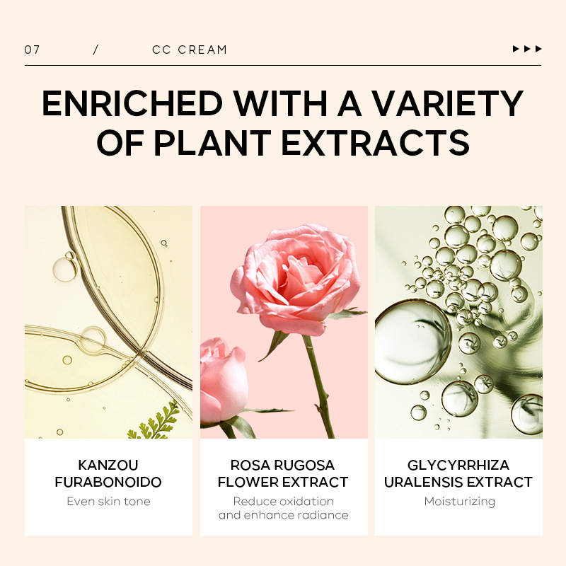 Cross-border LAIKOU Laikou cc Cream 30g (Color Box) Covering Blemishes, contouring without smudging, Moisturizing makeup manufacturer Specification drawing