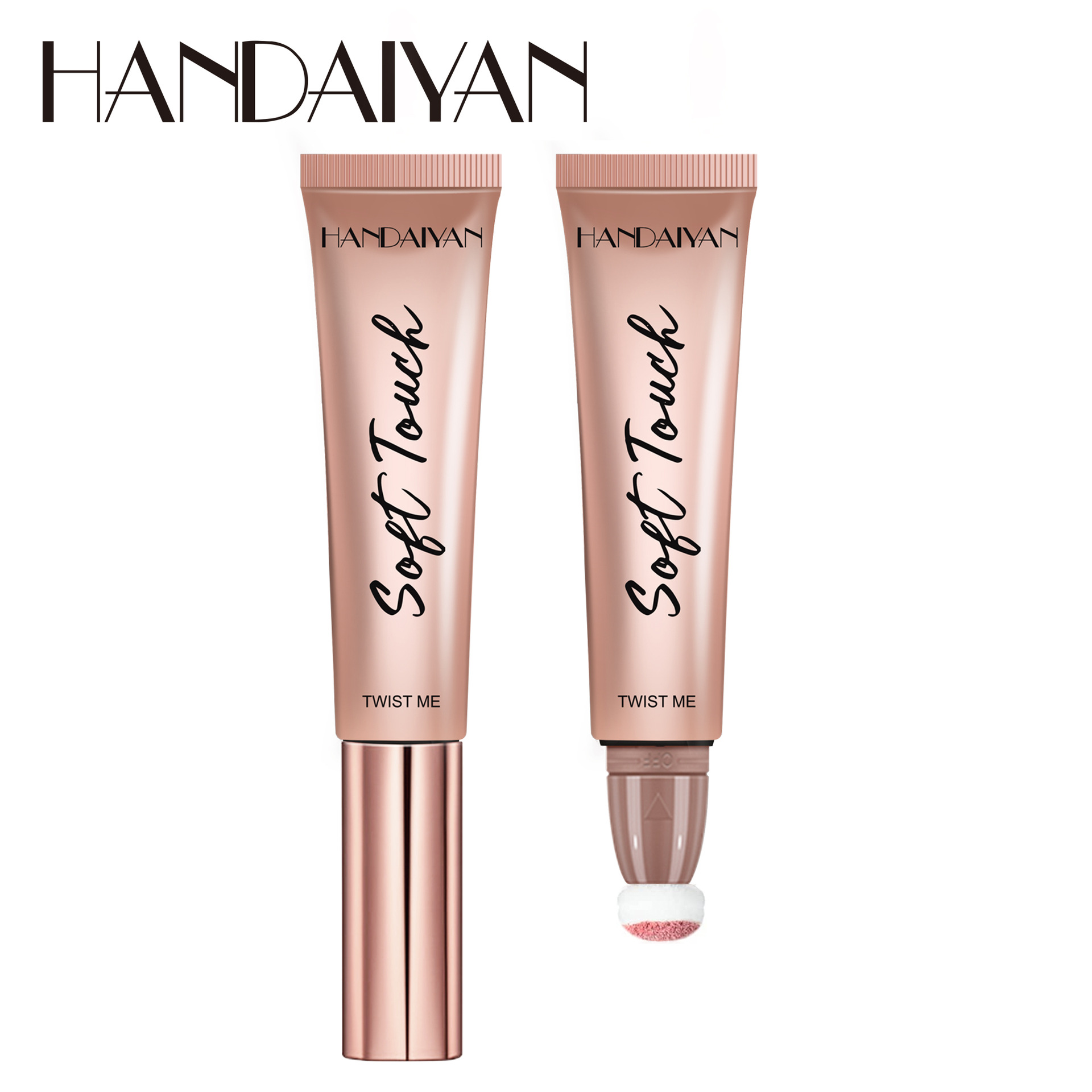 Cross-border 6-color matte Blush Cream handaiyan Natural Rosy High-gloss Contouring and Brightening Fine Sparkling Liquid Blush stick Item Picture