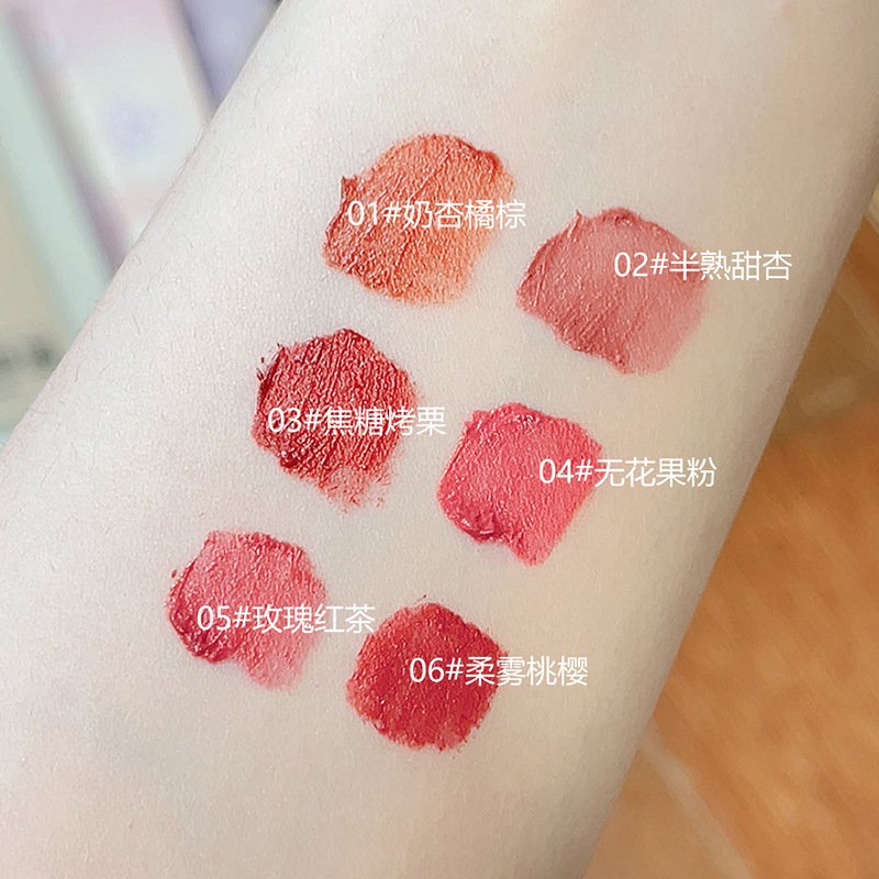 Sensory Party Matte velvet lip gloss, matte and white lip paste, not easy to stick, affordable for students, cross-border from Southeast Asia Specification drawing