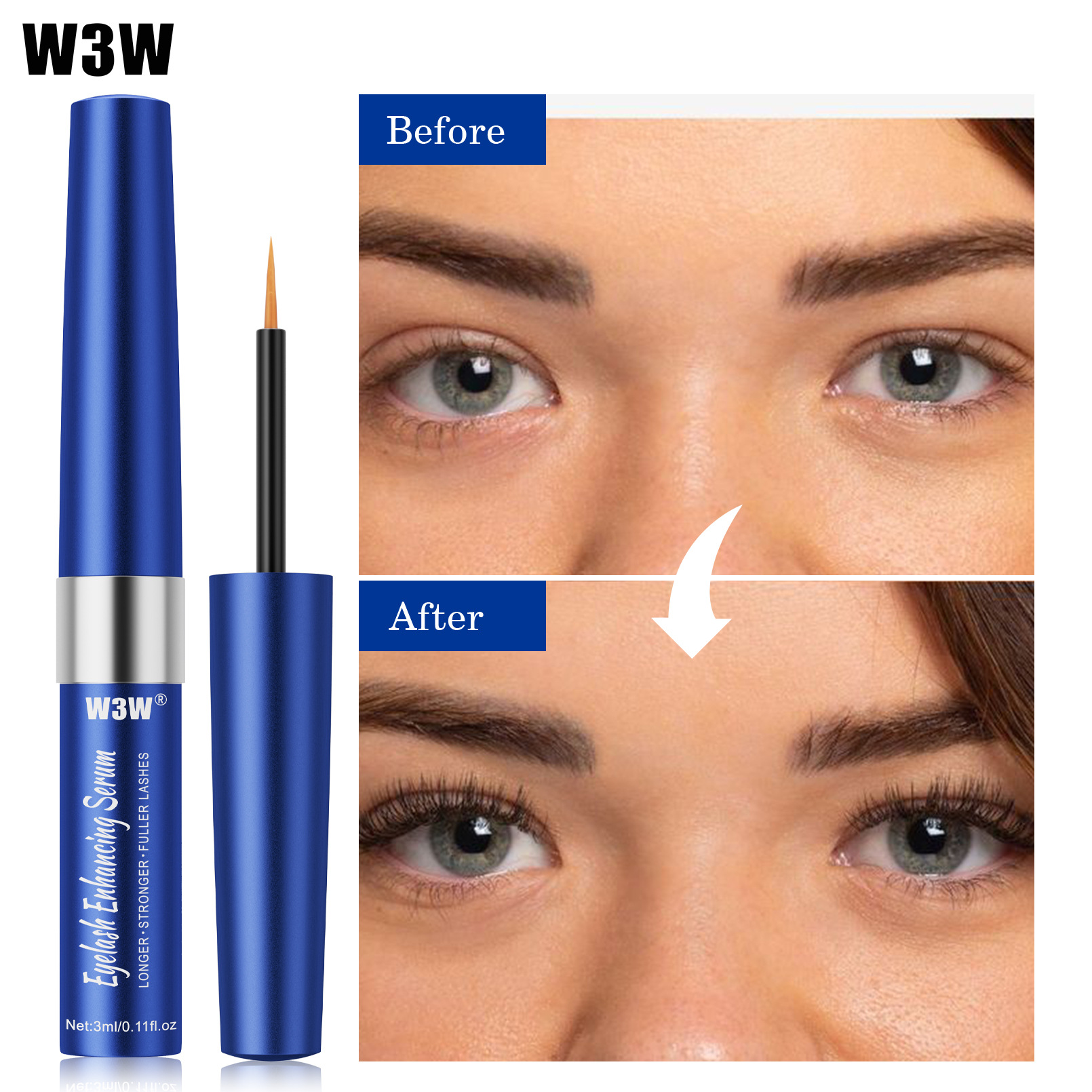 W3W Cross-border Natural Thickening Transparent Mascara, Mascara Base, Nourishing and Slimming Liquid, the same as Amazon details Picture