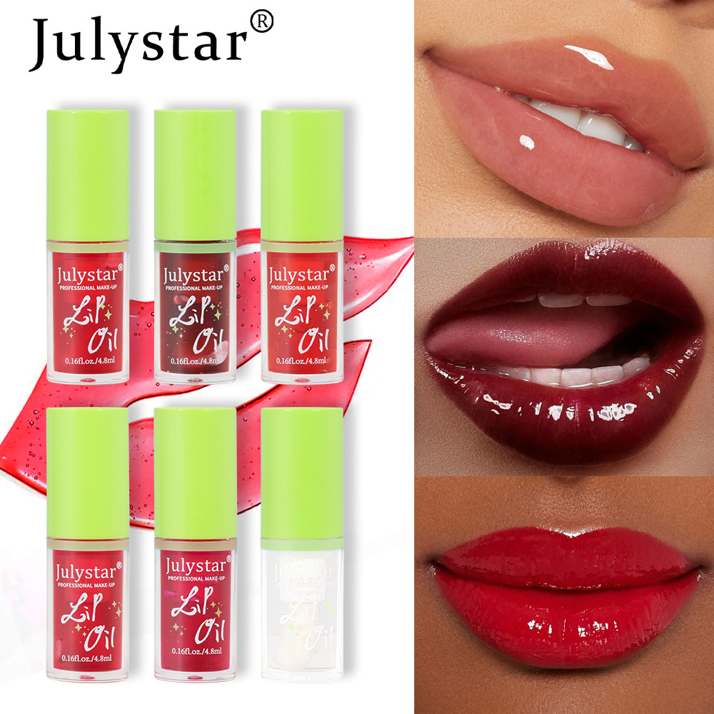 Julystar Transparent Hydrating Lip Gloss is easy to color and makes your lips plump. It's a fruit-flavored mirror lip gloss details Picture