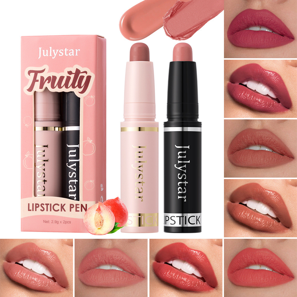 Julystar Fruit-flavored Moisturizing Beauty Water Light Lipstick Long-lasting Waterproof Bestseller Matte matte two-piece lipstick full figure