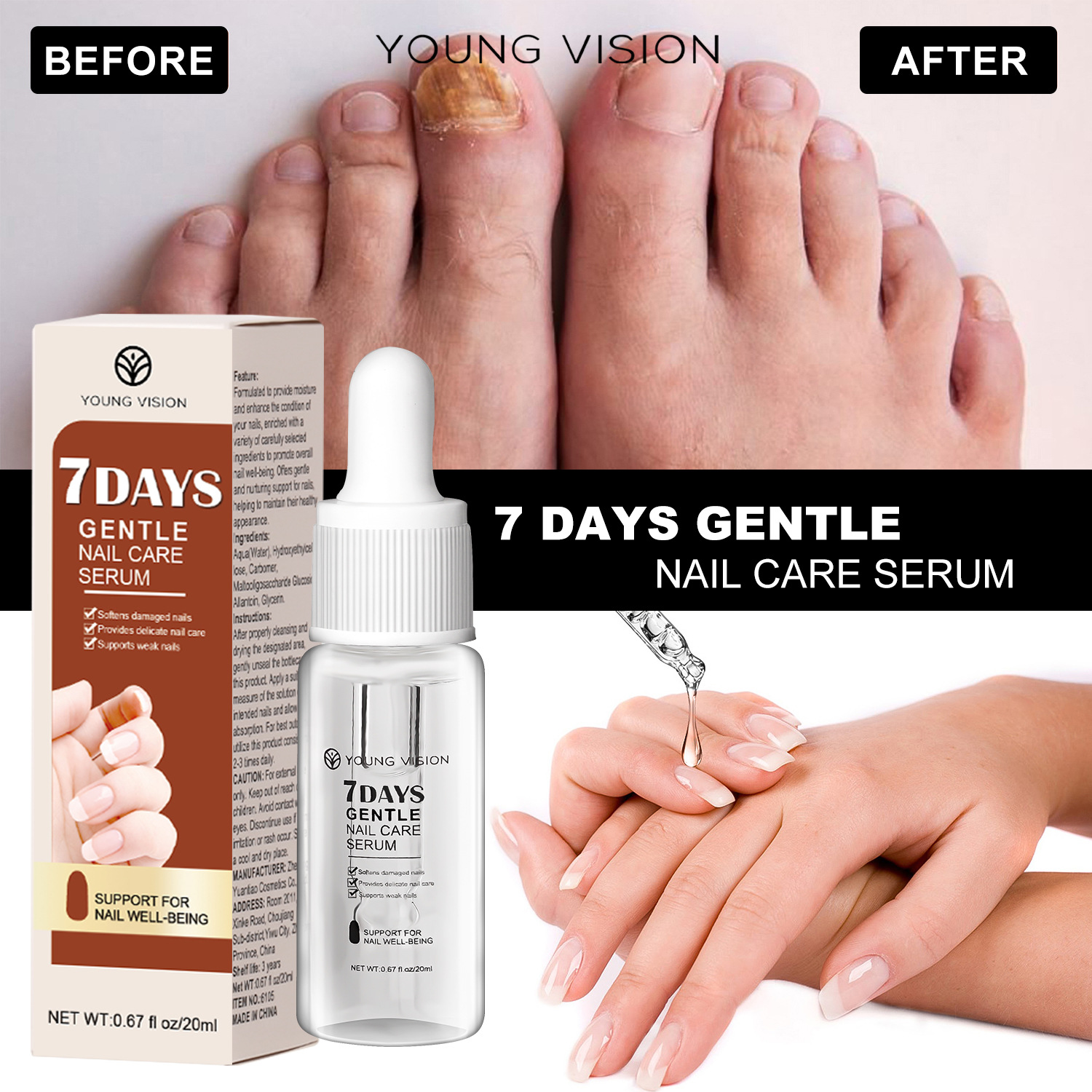 YOUNG VISION Nail Essence Beauty Nail Liquid Specification drawing