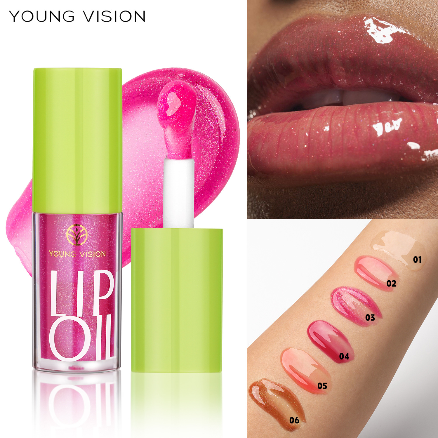 YOUNG VISION Lip Moisturizer, Lip Care Oil, Hydrating Lip Gloss and Transparent Lip Gloss are available in 6 colors details Picture