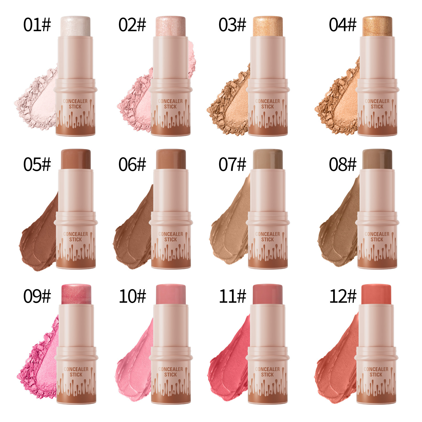 Hellokiss Multi-color Highlighter Blush Makeup Stick Bronzer Three-dimensional Natural Brightening Multi-functional Contouring stick Application Scenario