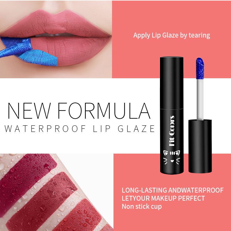 Fit Colors Peel-off lip gloss matte finish with a base color, a cross-border Amazon bestseller Specification drawing