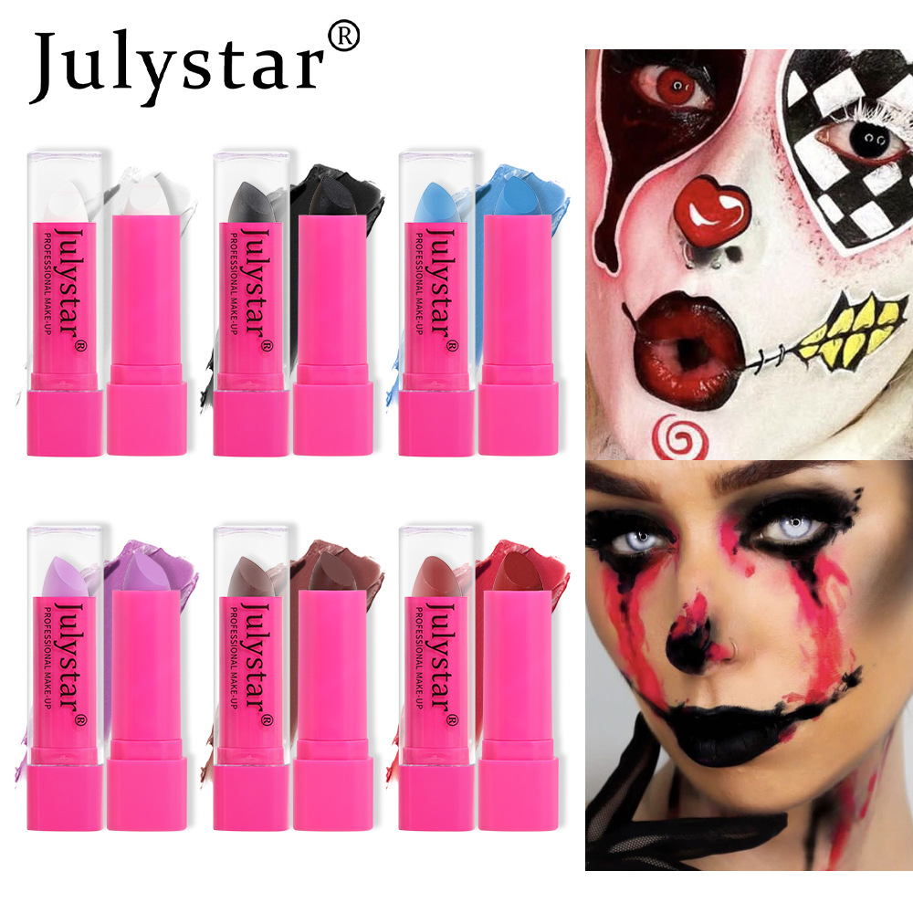 Julystar Halloween Black Lipstick with a natural matte finish that doesn't fade or stick to cups full figure