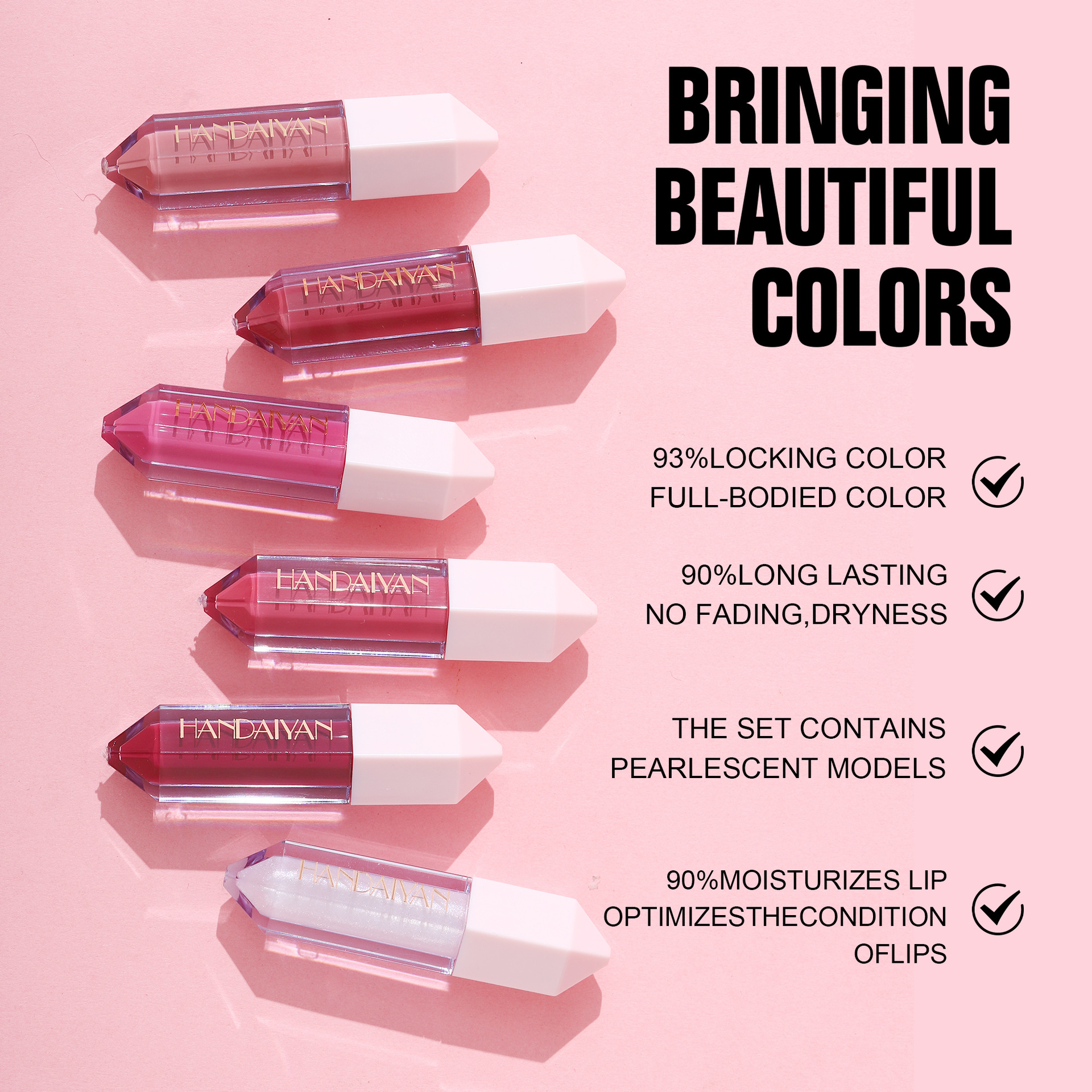 Cross-border Lip Gloss Set Matte Waterproof, Non-fading and non-sticking Cup HandAIyan 6-color matte Lip gloss set details Picture