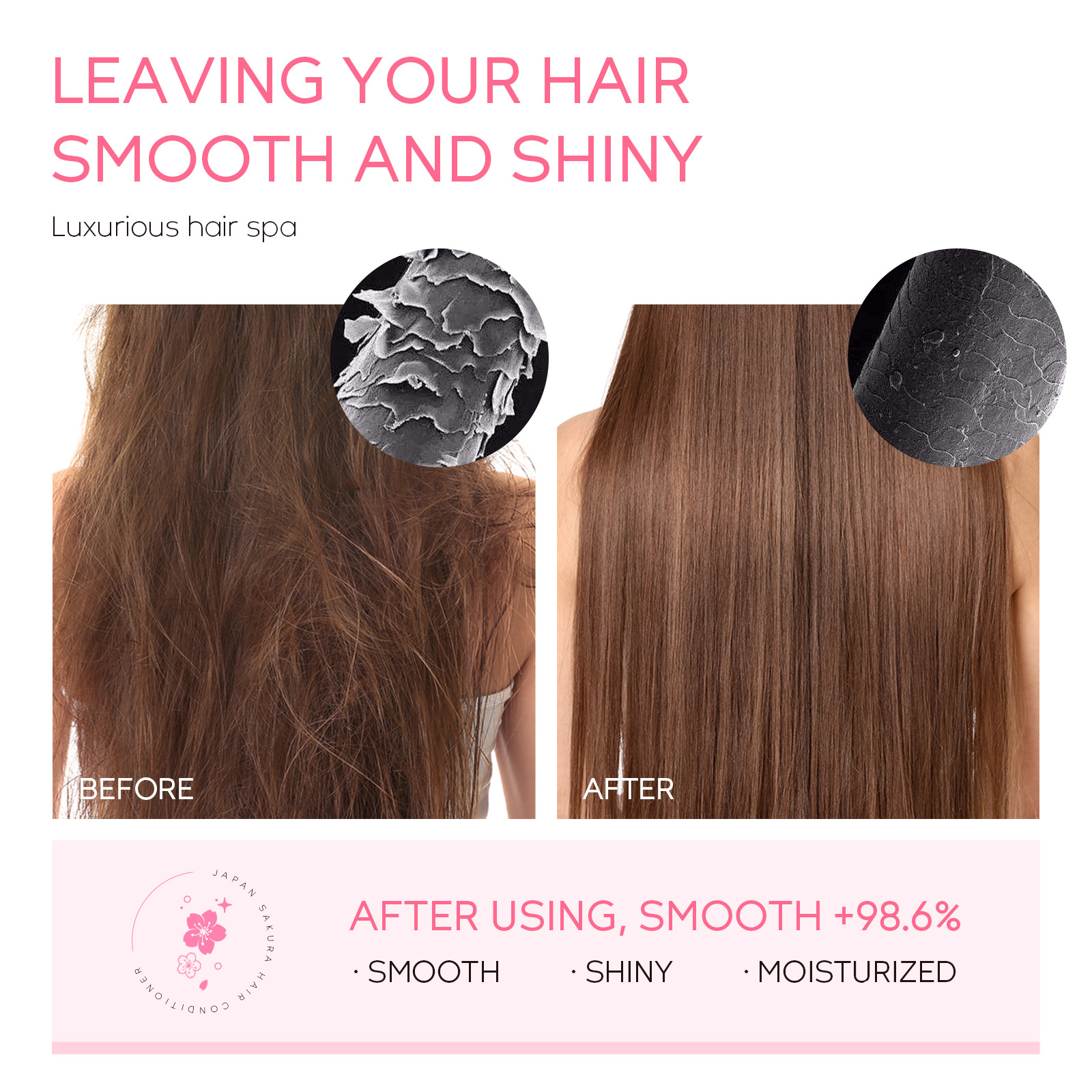 Cross-border LAIKOU Cherry Blossom Conditioner 200ml, smooth, lustrous, Moisturizing and improving frizz, factory in stock wholesale Application Scenario