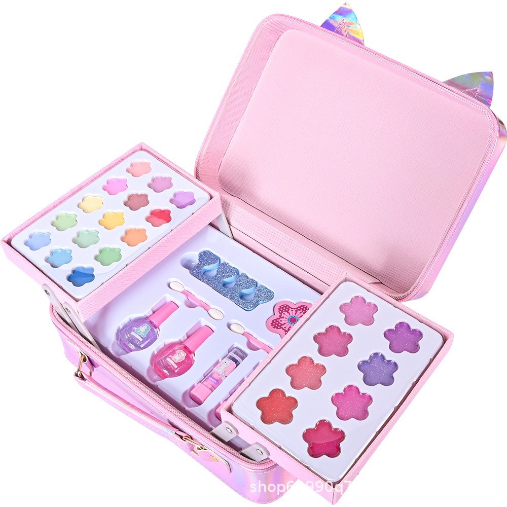 Miss Young Cross-border Best-selling portable girl reusable PU pink cosmetic makeup Set Gift Specification drawing