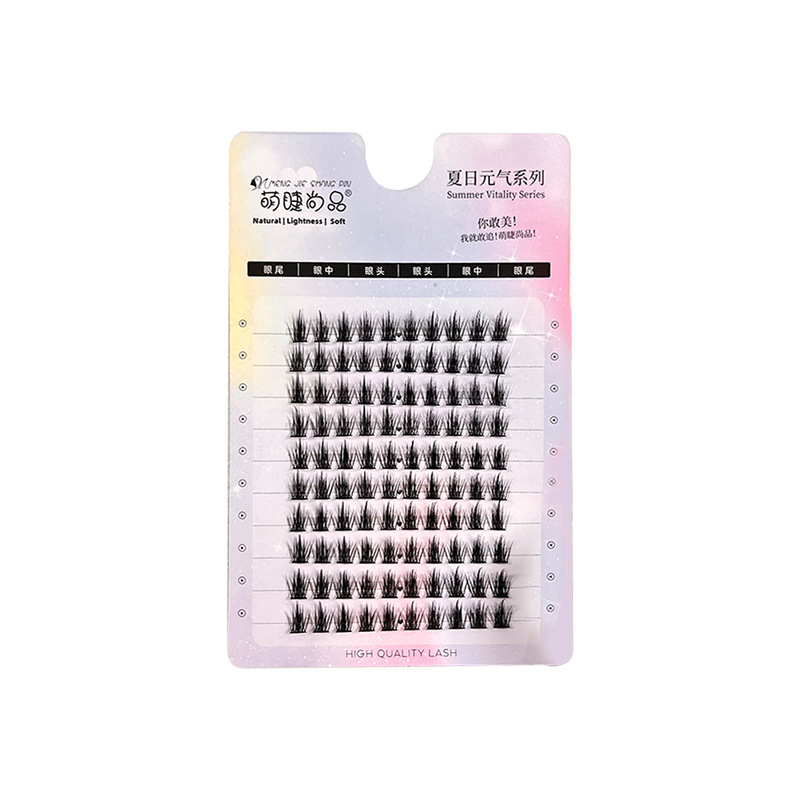 Mengjie Shangpin 10-row tassel wheat ear eyelashes, single cluster segmented natural comic style, lazy person's perfect eyelashes for beginners Item Picture