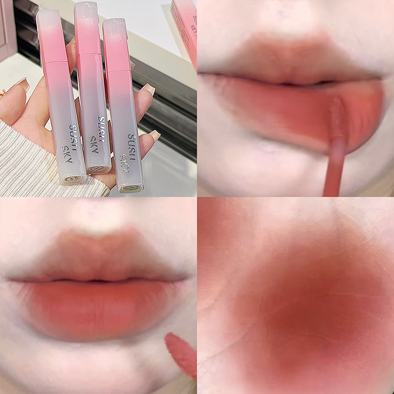SUSU SKY Light Peach matte lip mud, lip glaze and velvet lift the complexion, smooth and not dry, making the skin look fairer. Affordable for cross-border students details Picture