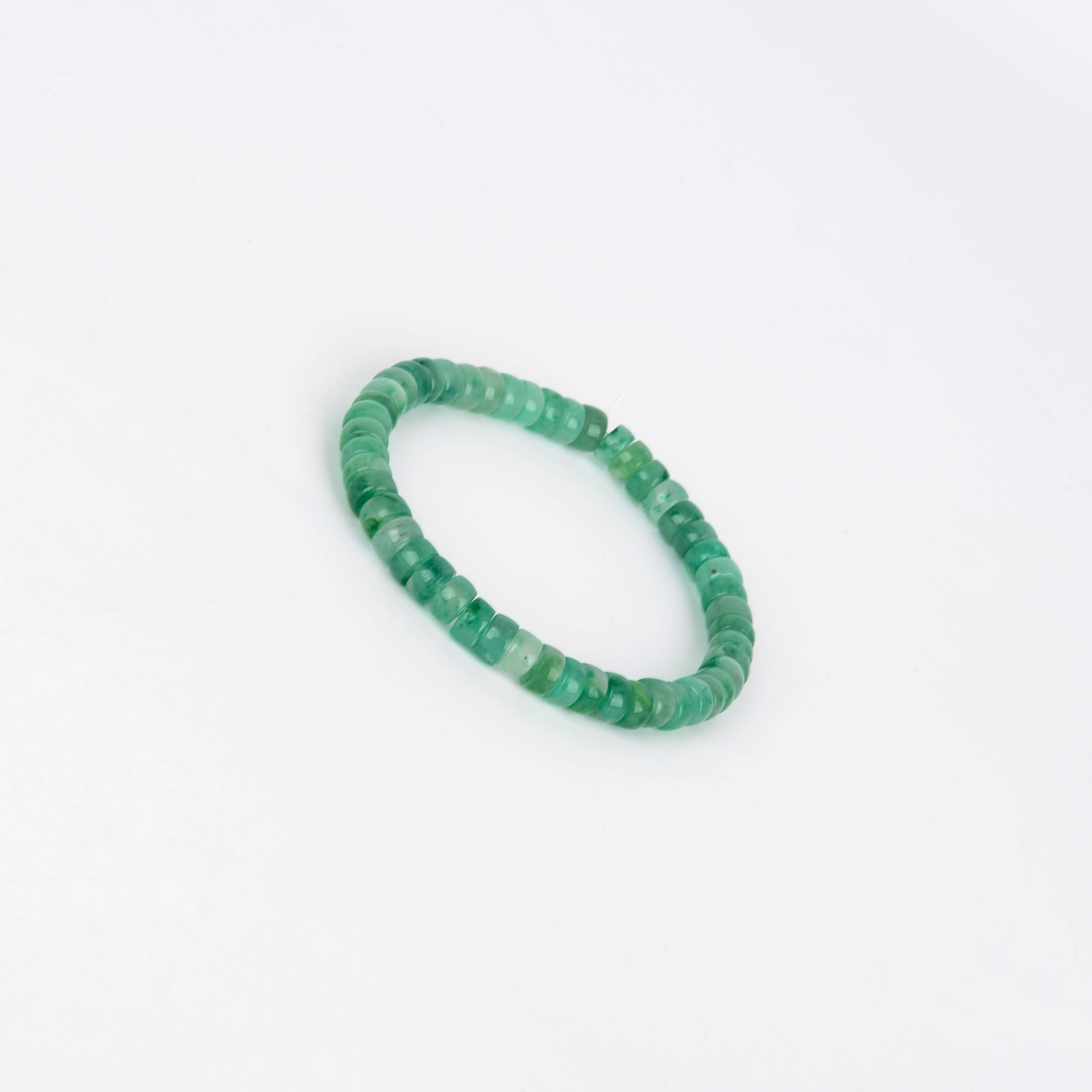 Natural Dulong jade, exquisitely crafted straight-cut round tablet bracelet, straight-cut bucket bead bracelet, abacus bead, jadeite alternative jewelry Specification image