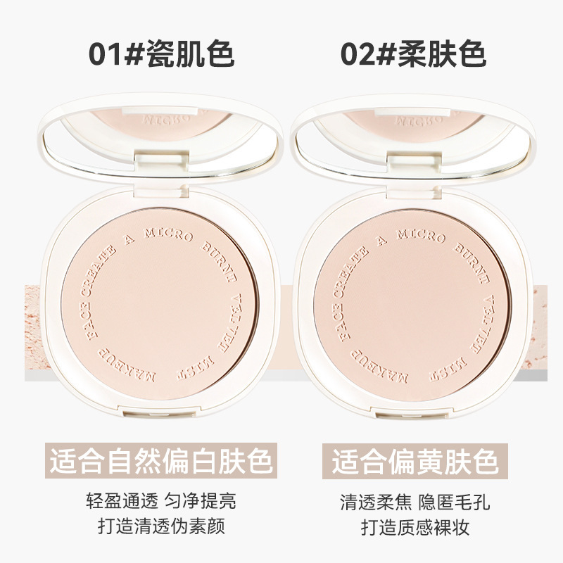 NOVO's misty and clear powder compact is oil-control, skin-smoothing, concealing, long-lasting, water-resistant, not easy to smudge, not prone to powder sticking, and sets the makeup Specification drawing