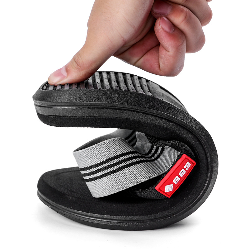 New summer couple's flip-flops, men's cool flip-flops, Korean-style casual elastic band thick-soled beach flip-flops Item Picture