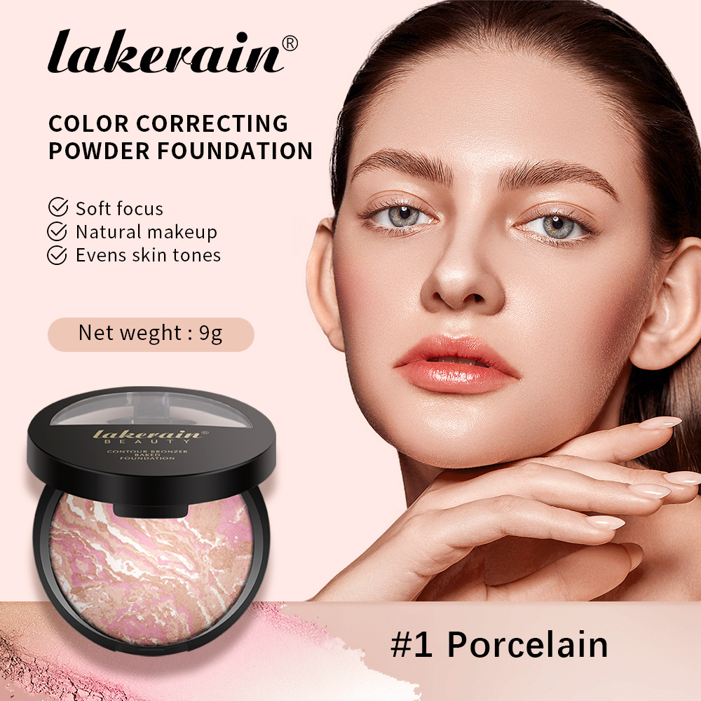 Lakerain Marble baking Powder Contouring Plate, natural nose shadow, blush, Highlight Contouring Powder compact Specification drawing